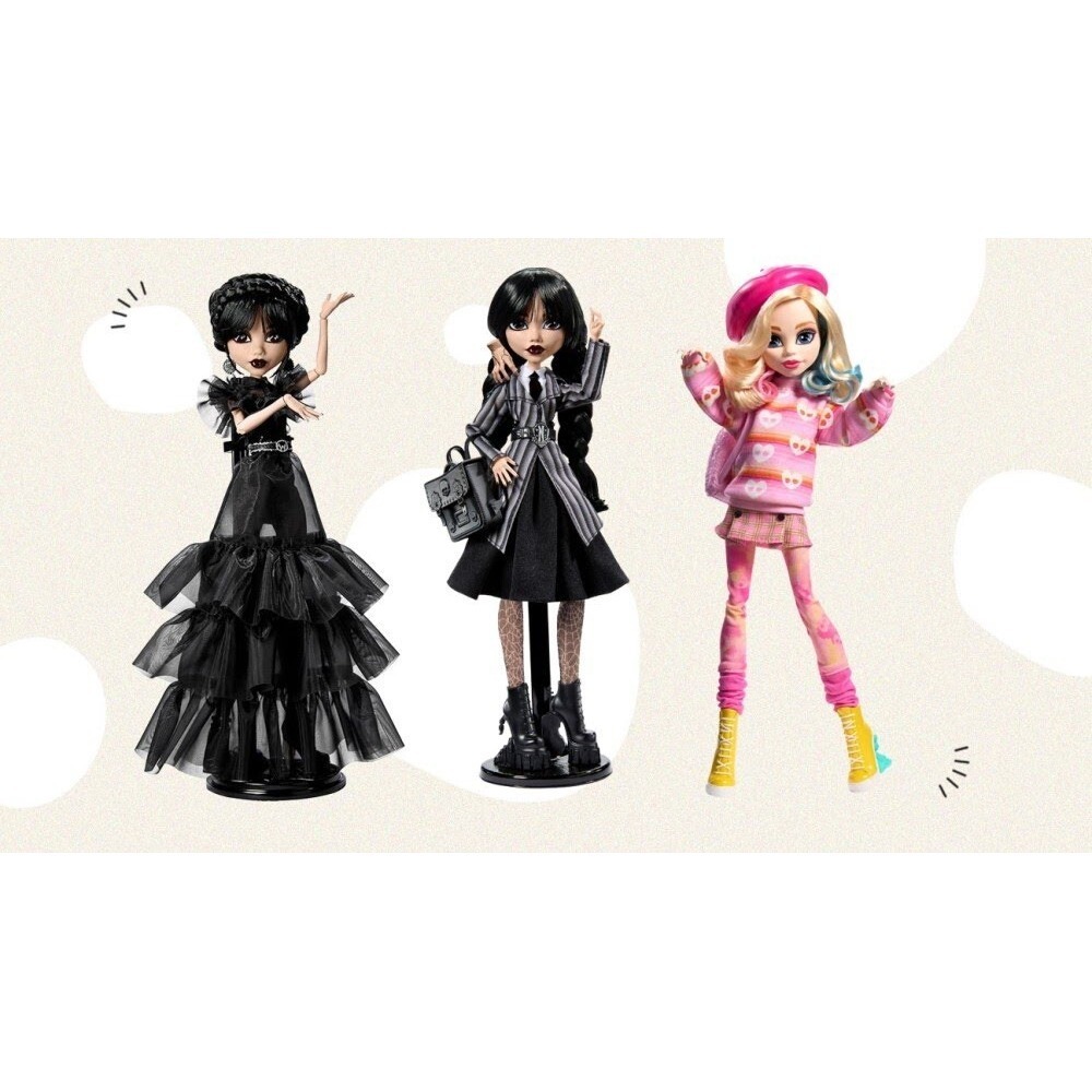 Monster High X Netflix Wednesday Addams Enid Sinclair Raven 3 Doll Set New